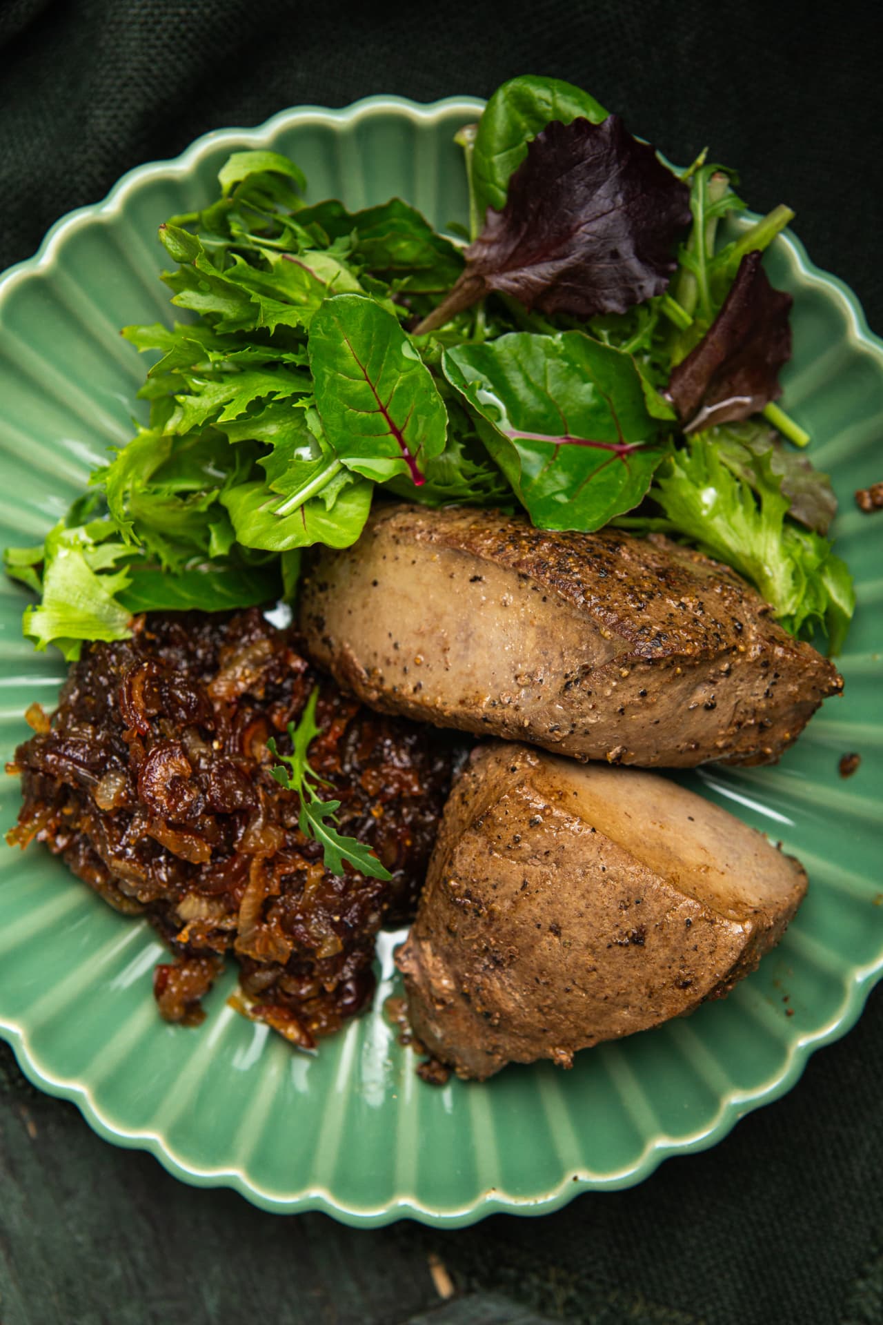 Liver with Onion and Date Confit